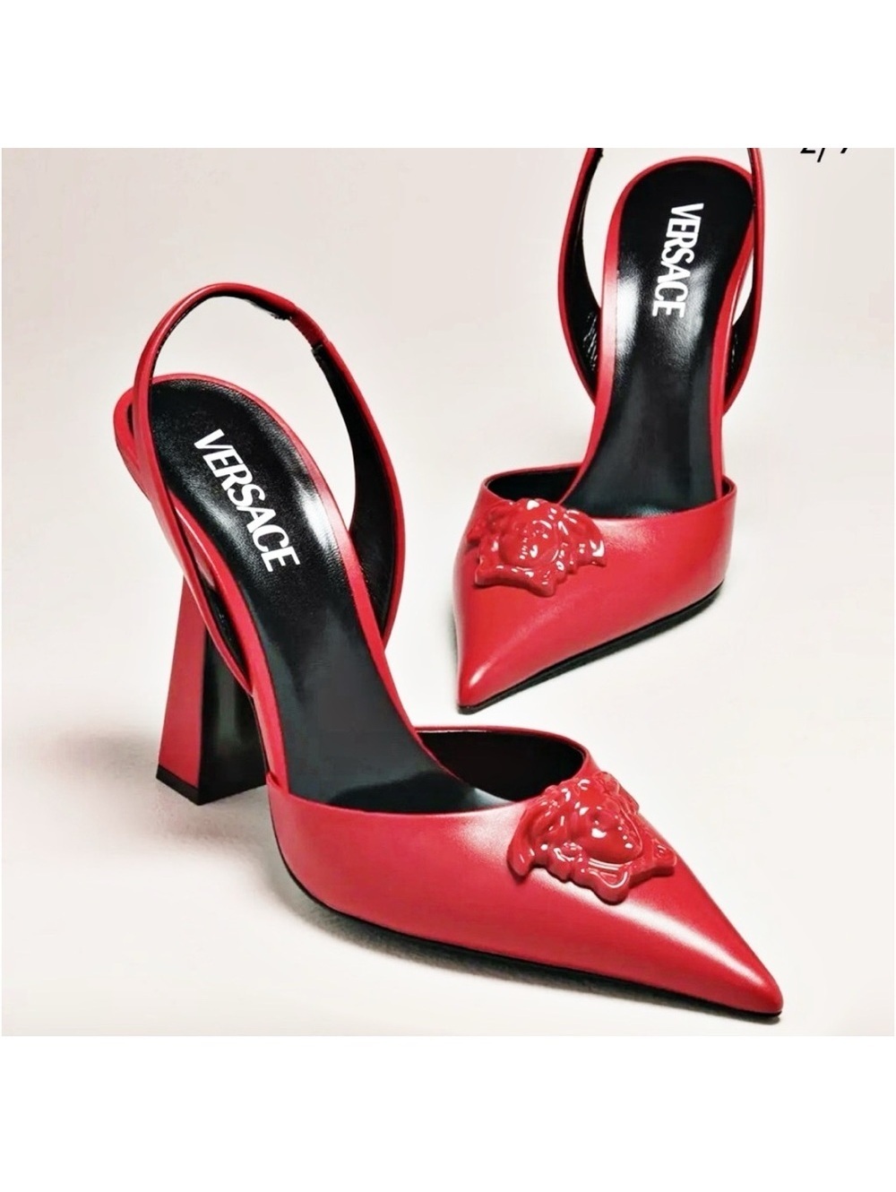 NEW Versace La Medusa Slingback Pump in Red, Size 36.5 New in Box